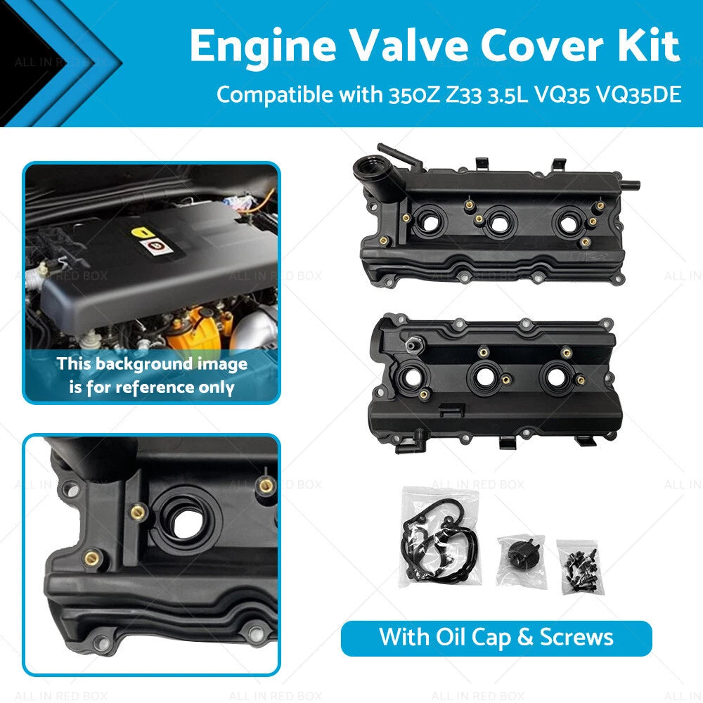 2X Engine Valve Cover for Nissan 350Z Z33 3.5L VQ35 VQ35DE (2002–2006)