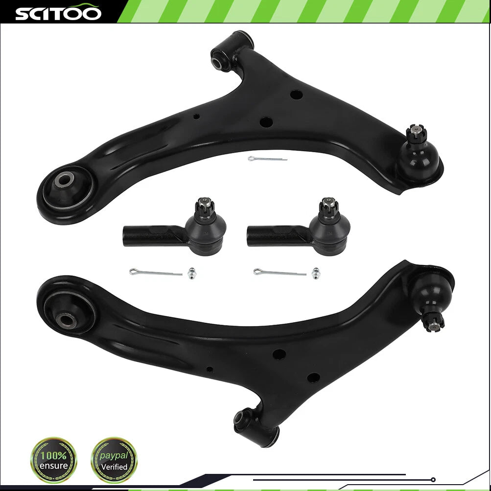 Set of 4 Front Lower Control Arms with Ball Joints & Tie Rod Ends for Suzuki Grand Vitara