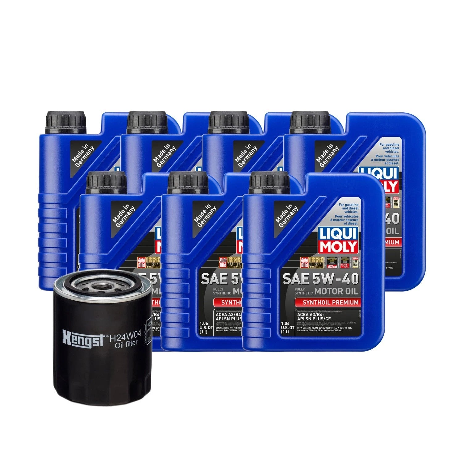 7L Liqui Moly Synthoil Premium SAE 5W-40 Oil Change Kit for Audi 2.7/2.8L (1996–2001)