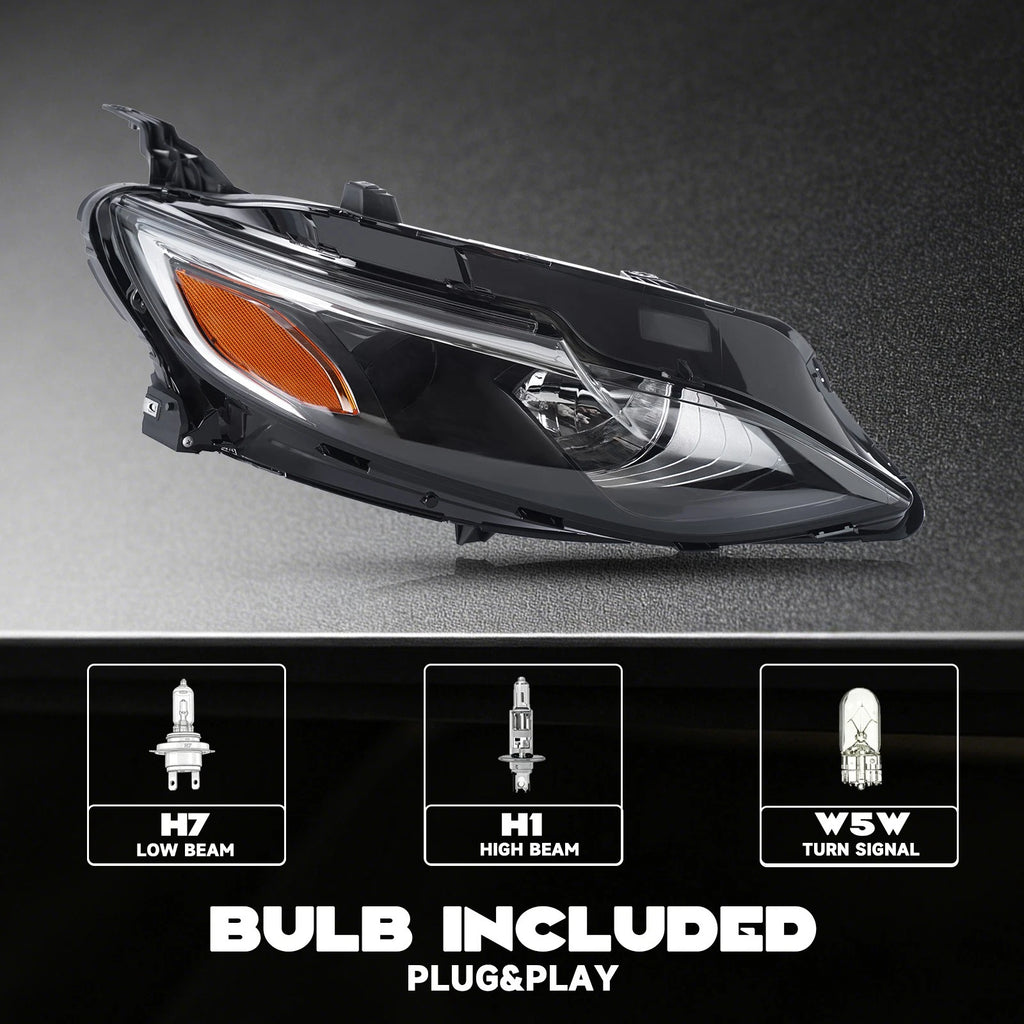 Halogen Headlight Assembly for Chevrolet Malibu (2019–2025) Right Side with Bulbs