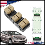 Front Left Power Window Switch Beige for Hyundai Elantra (2011–2015) 93570-3X000