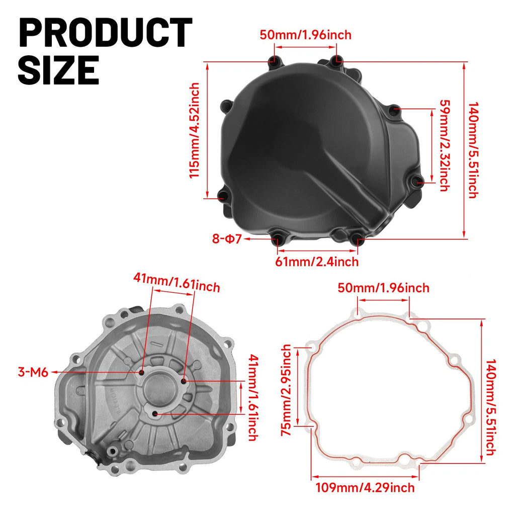 Left Crankcase Engine Stator Cover for Suzuki GSXR1000 (2005–2008)