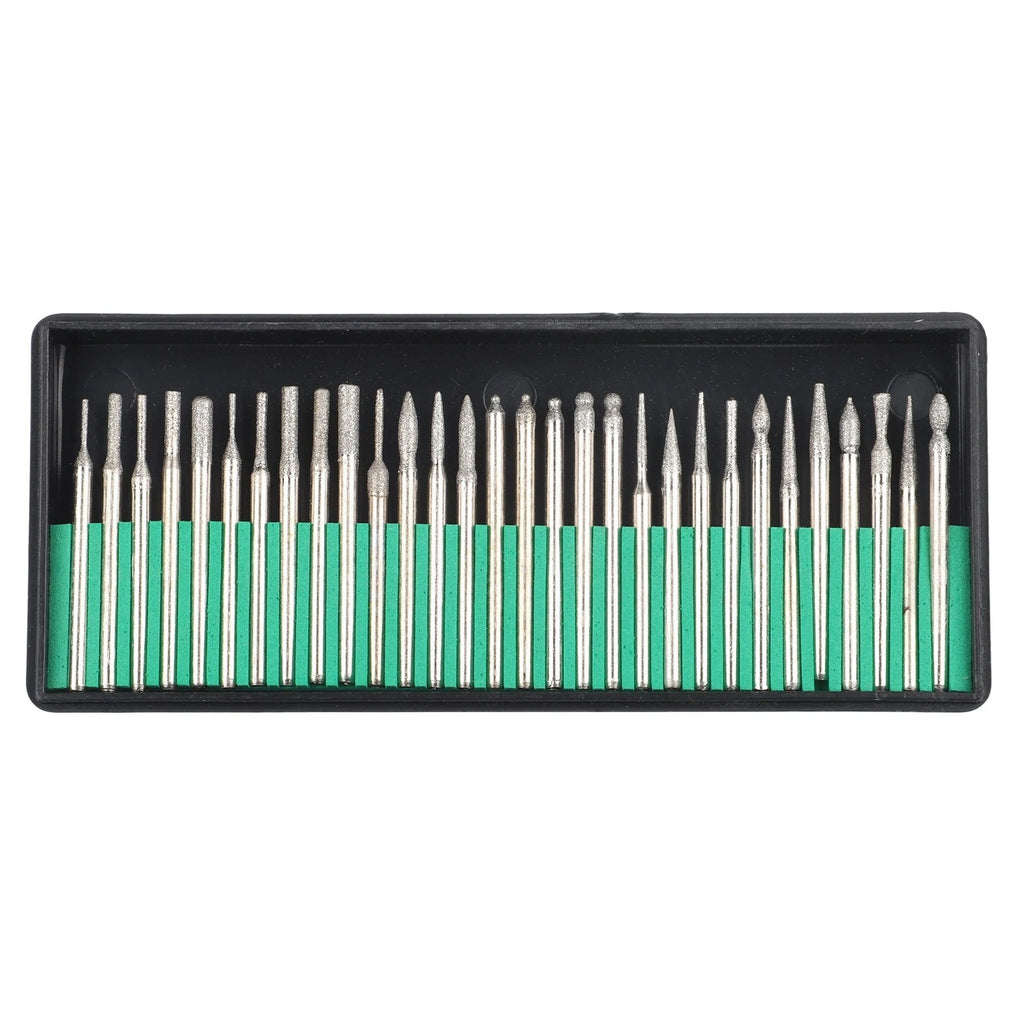 30pcs Diamond Burrs Drills Milling Bits Tool Kit for Automotive Use