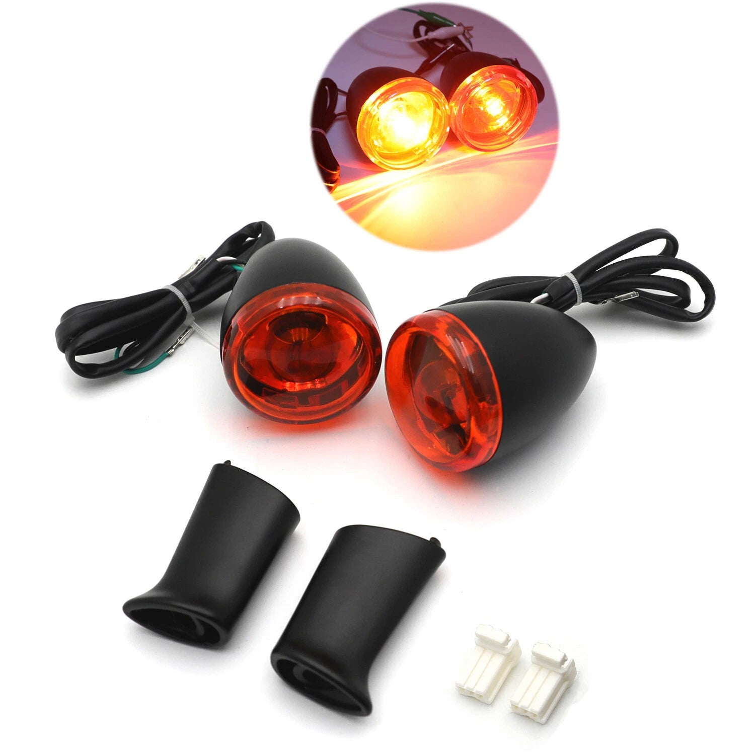 Rear Turn Signal Indicator Light Amber Lens for Harley XL 883 1200 (1992)