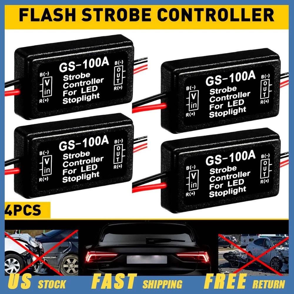 Set of 4 Universal Strobe Controller Boxes for LED Brake Tail Lights