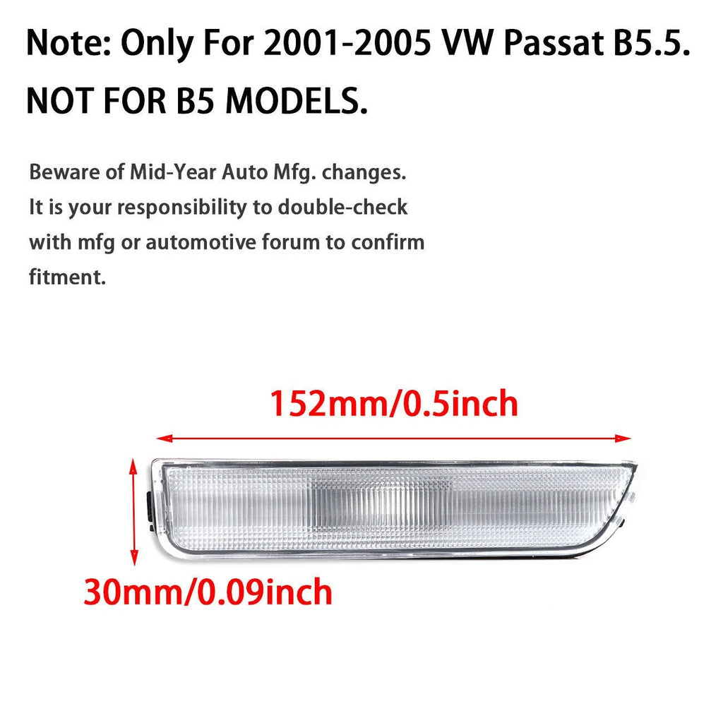 Set of 4 Clear Side Marker Lights for VW Passat (2001–2005)