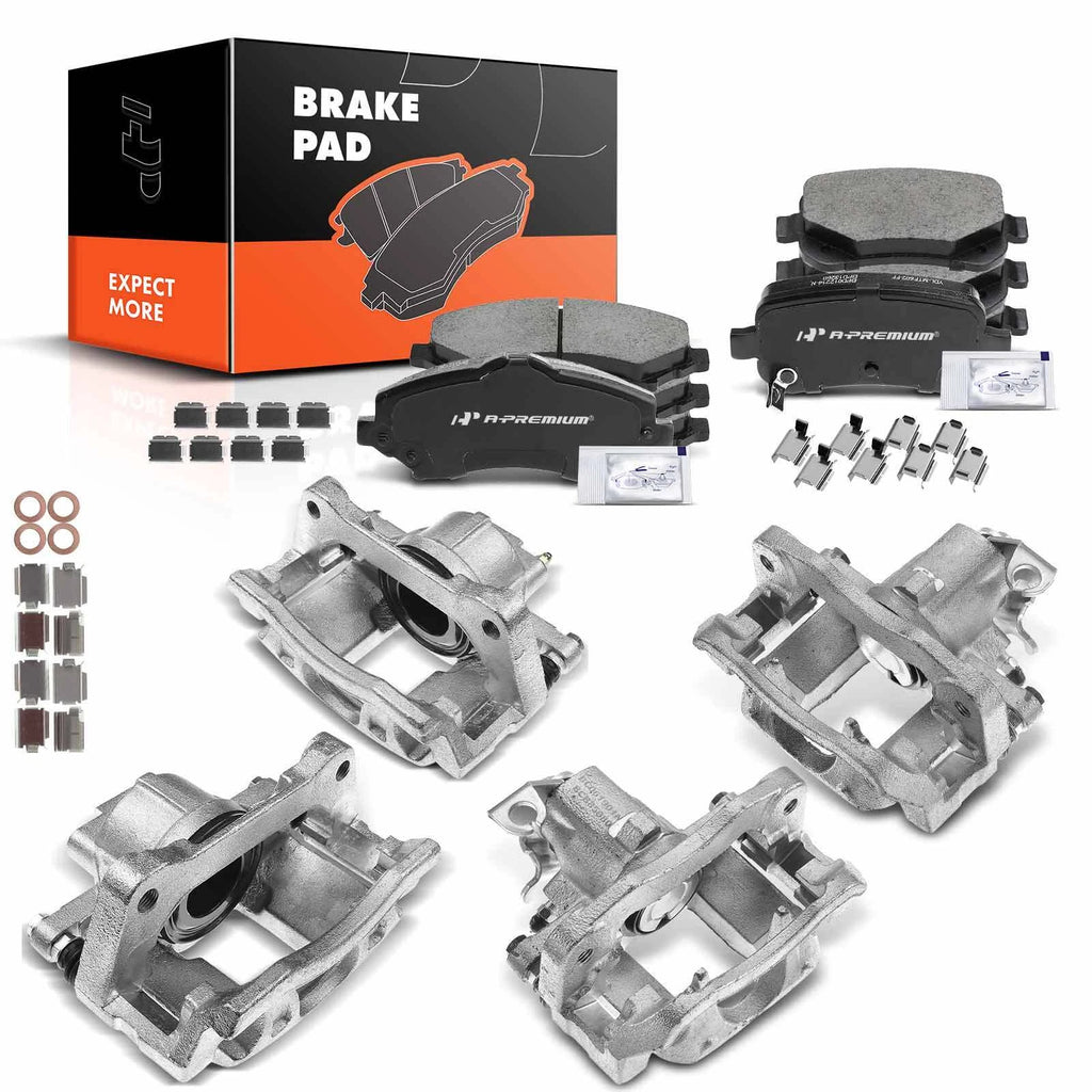 12x Ceramic Brake Pads & Calipers for Chrysler Town & Country 