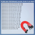 Set of 8 HEI Spark Plug Wires for Chevy SBC BBC V8 (1970–1995)