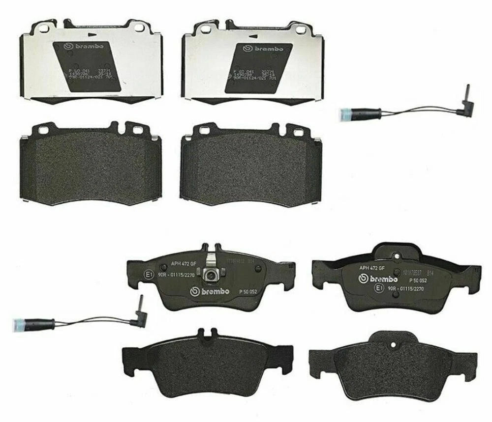 Set of 4 Brembo Low-Met Brake Pads for Mercedes R230 SL500 (2003–2006)