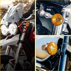 Set of 4 Amber Chrome Turn Signal Lights for Yamaha Honda Kawasaki