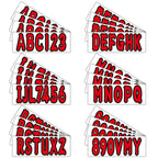 Set of 4 Red 3" Marine Alpha-Numeric Registration Number Decals