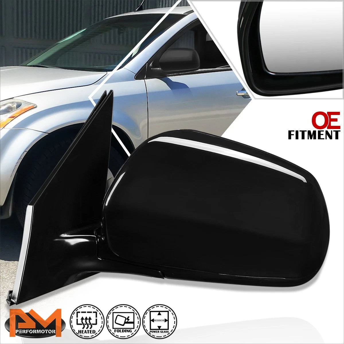Powered Heated Side Rear View Mirror for Nissan Murano (2005–2007)