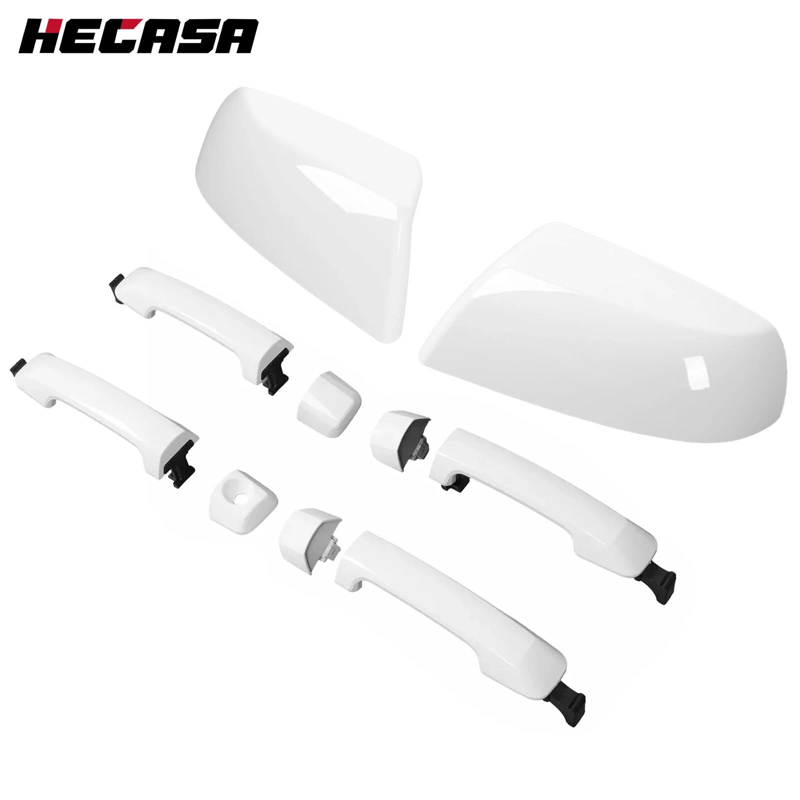 White Mirror Cover & Door Handle Kit for Toyota Tundra Sequoia (2011–2019)