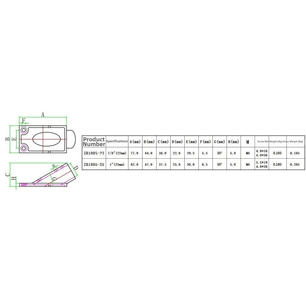 Rectangular Marine Hand Rail Base 316 Stainless Steel for 22mm 25mm Pipe Rails