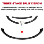 JC Style Front Bumper Lip Kit for Tesla Model S Sedan (2012–2017) - Carbon Fiber