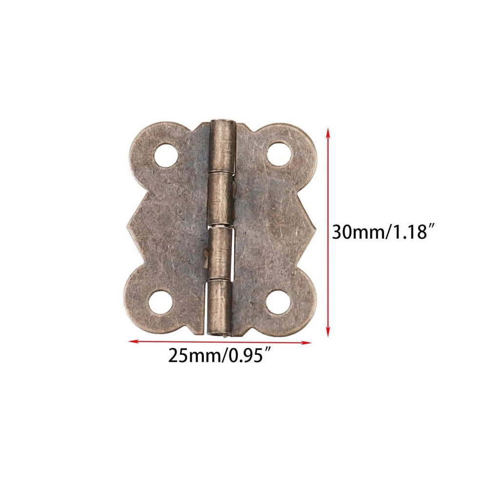 10Pc Antique Butterfly Hinge for Jewelry Chest, Wine Box, Dollhouse (25x30mm)