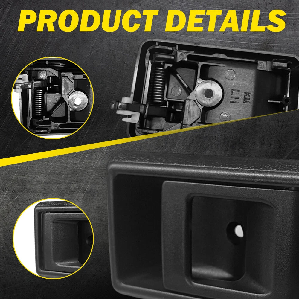 Inside Door Handles for Toyota Tacoma (1989–2000) Front Pair Black