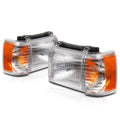 OE Style Headlights Replacement Pair for Ford F150/F250/F350/Bronco (1987–1991)