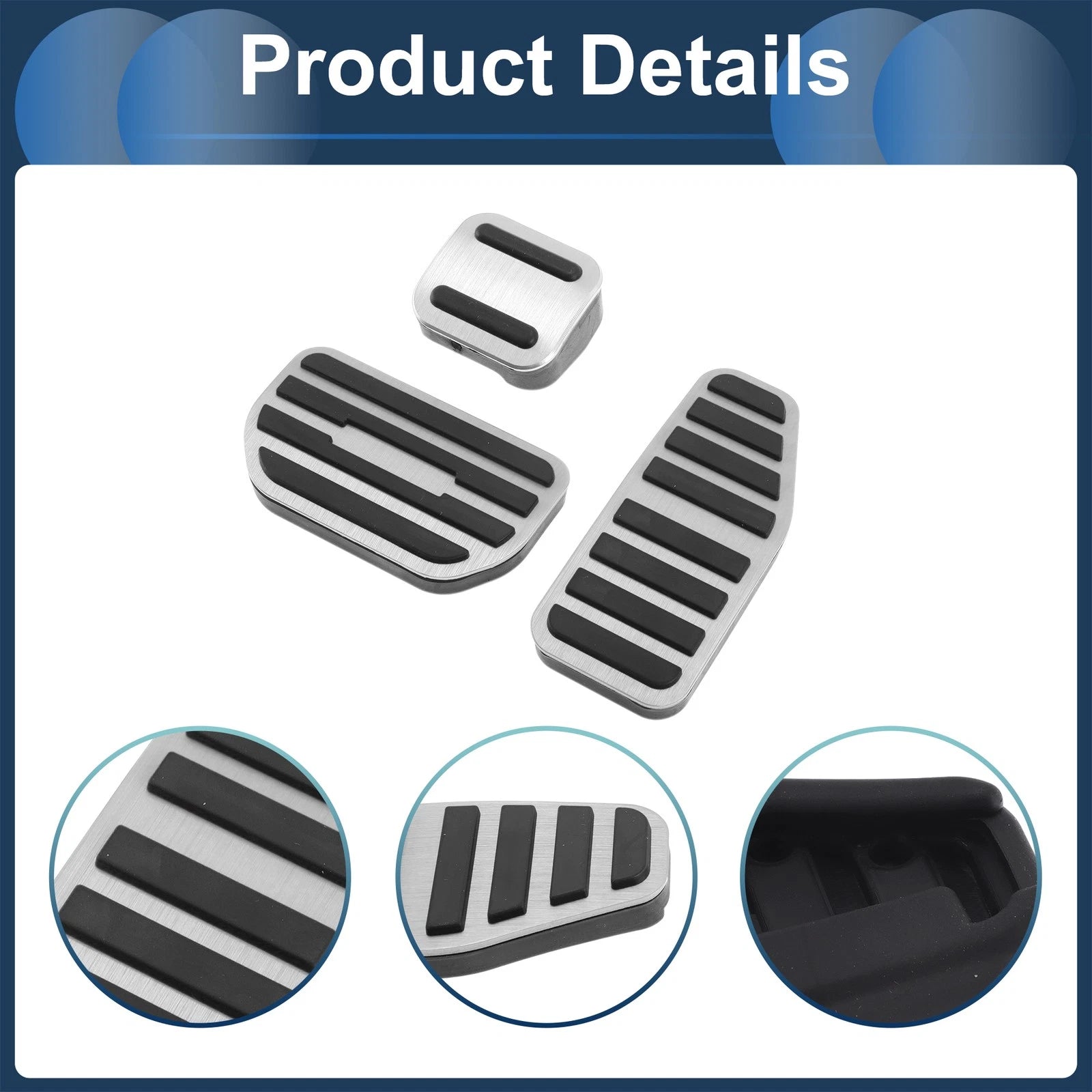Automatic Foot Accelerator Pedal Covers for Suzuki Swift (No Mark, Silver Tone)