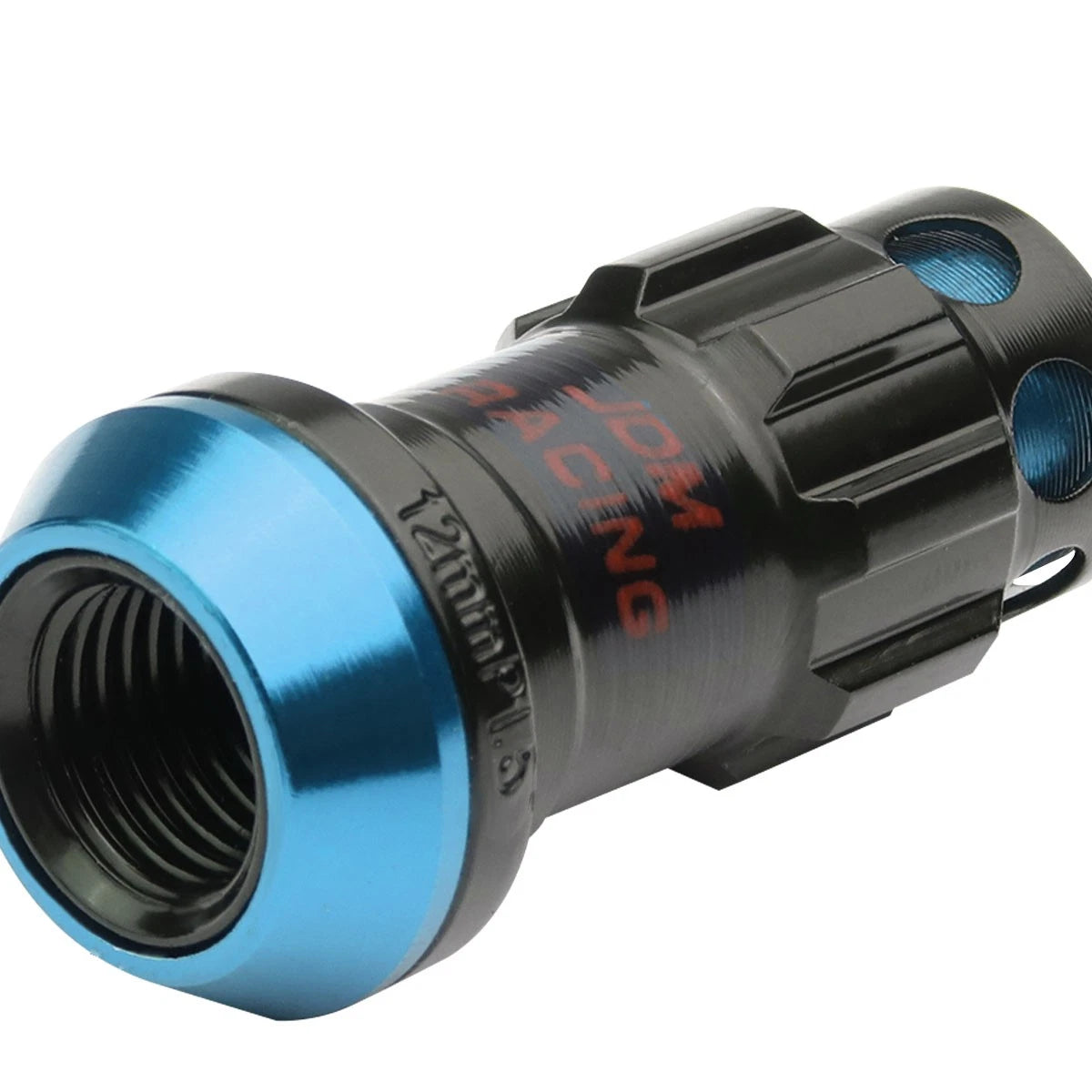 Set of 16 Aluminum Sky Blue Lug Nuts + Keys M12x1.5 22mm OD for Rims