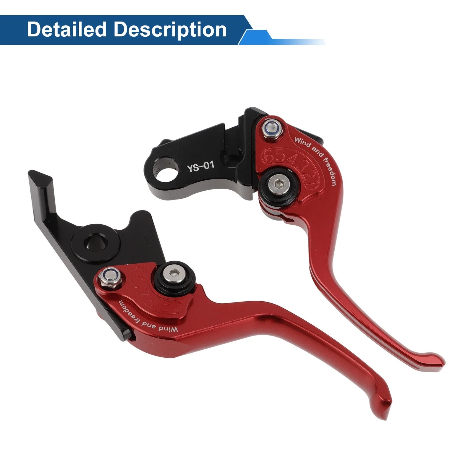 Adjustable Short Brake Clutch Lever Set for Honda Monkey 125 (2019–2024) Red