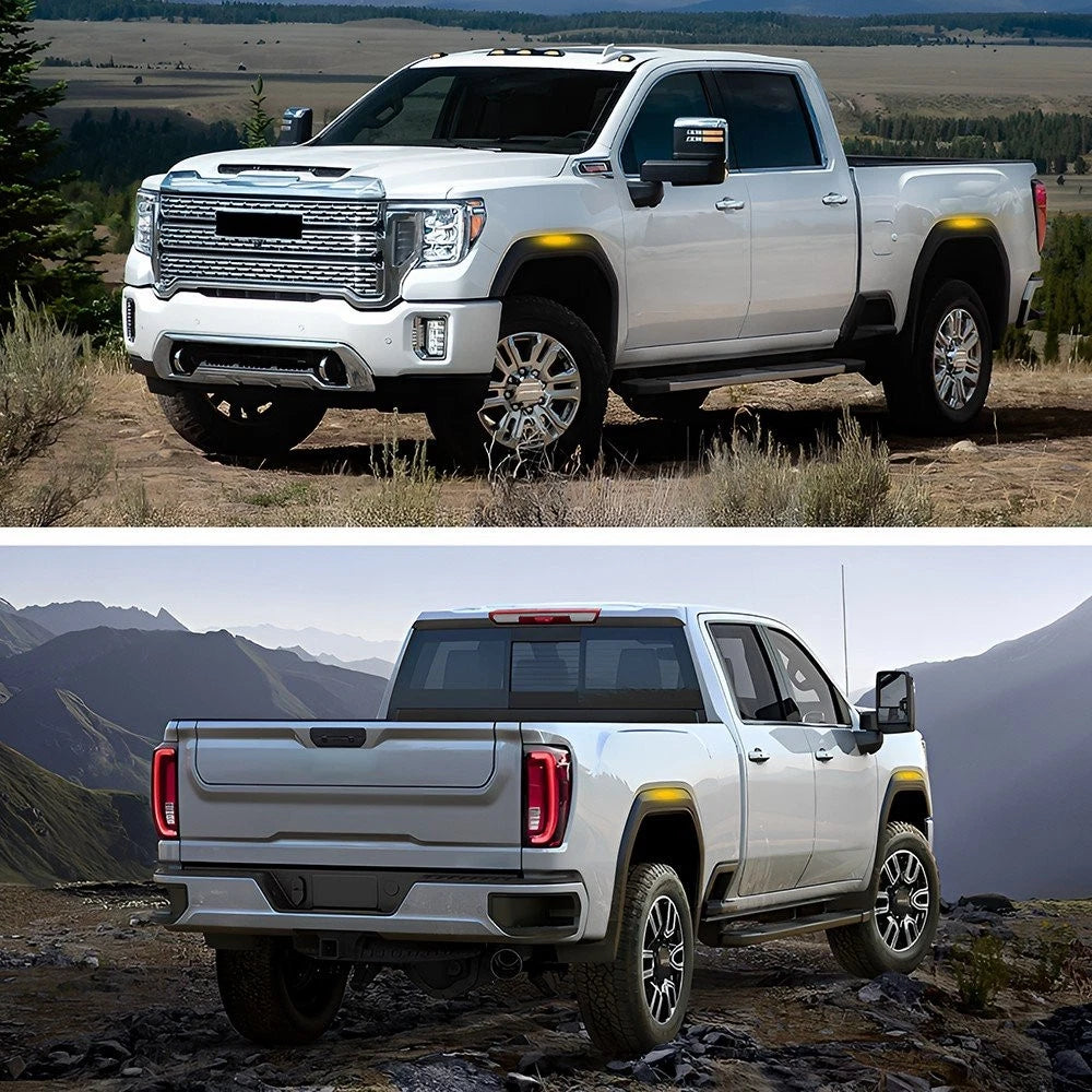 4X LED Front Rear Side Marker Amber Lights for GMC Sierra 2500 3500HD (2020–2023)