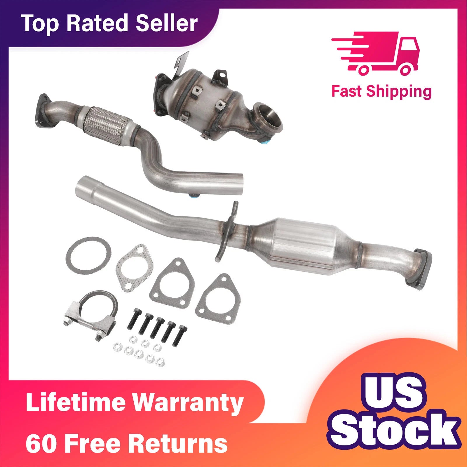 Set of 2 Catalytic Converters for Chevrolet Cruze 2011–2015 1.4L Turbo