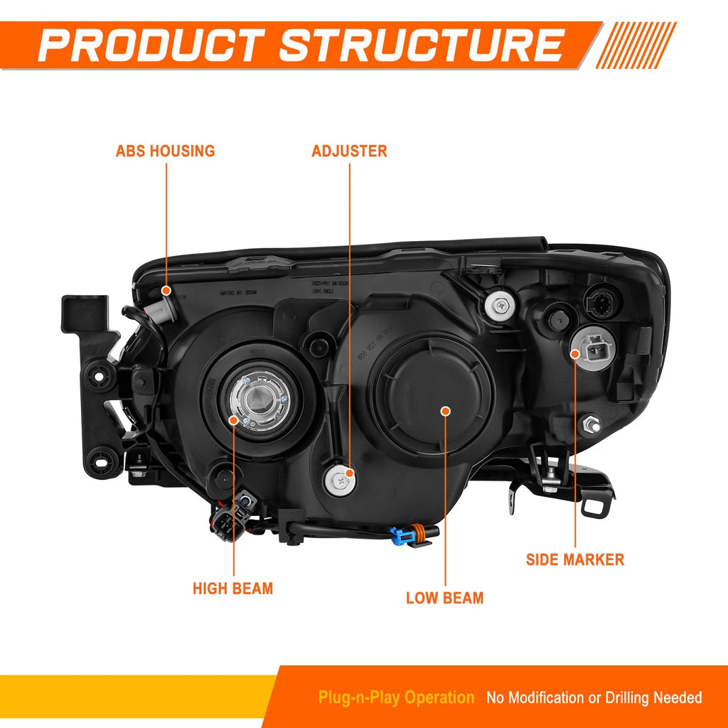 OE Style Headlight for Subaru Forester (2006–2008) Right Side Chrome/Amber