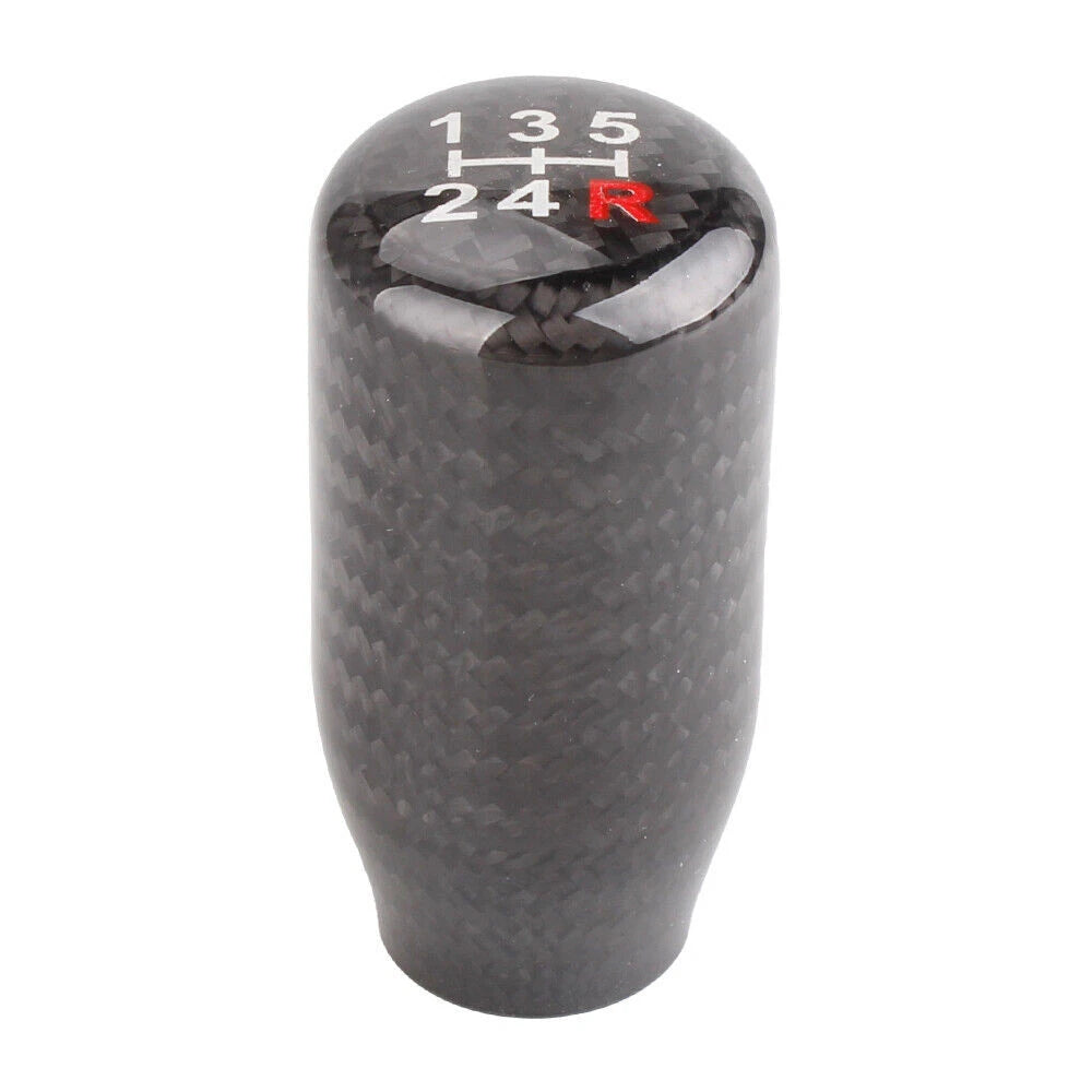Universal Real Black Carbon Fiber 5 Speed Manual Gear Shift Knob