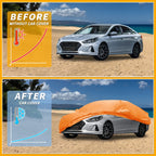 Waterproof Car Cover for Hyundai Sonata (All Weather, Orange, Zipper)