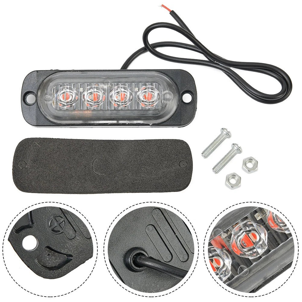 Set of 4 LED Work Light Flood Bar for Car ATV Off-Road (12V/24V)