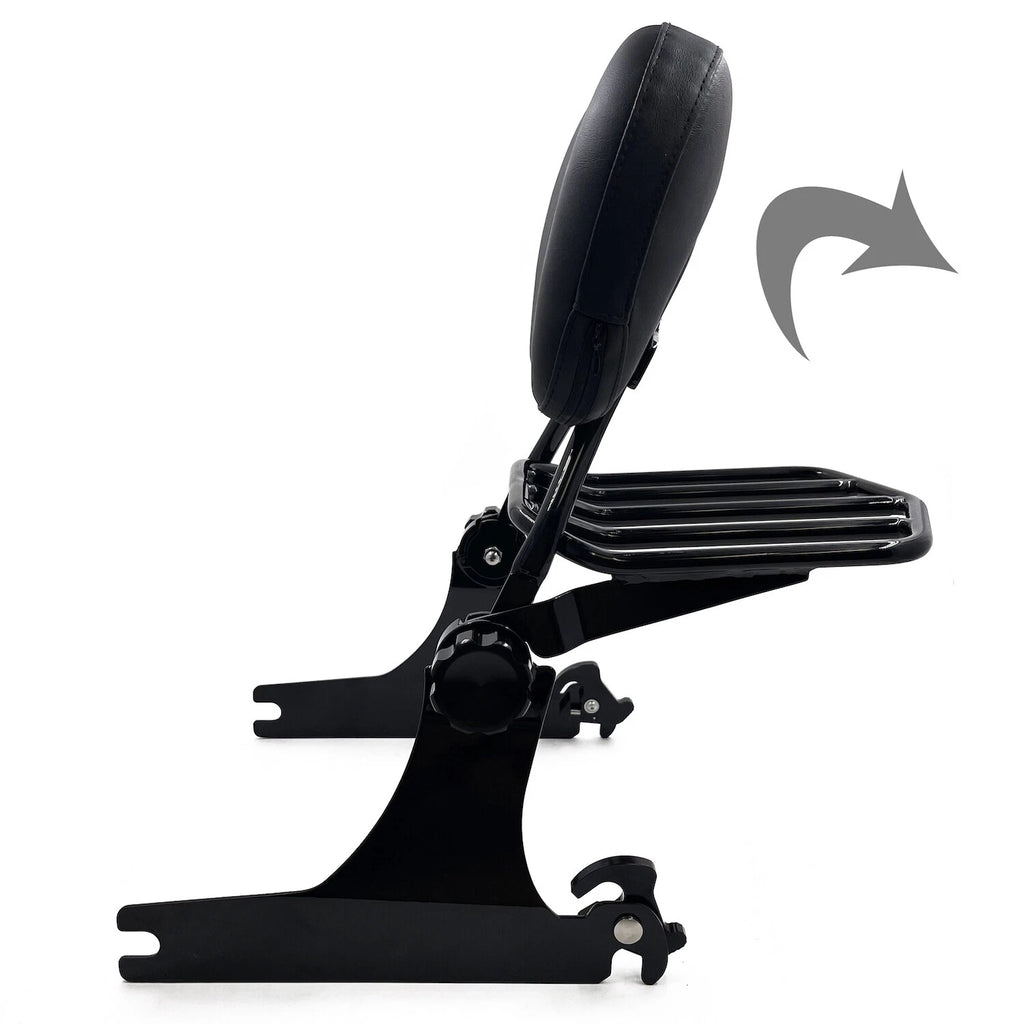 Adjustable Backrest Sissy Bar w/ Luggage Rack for Harley Dyna (2006–Present)