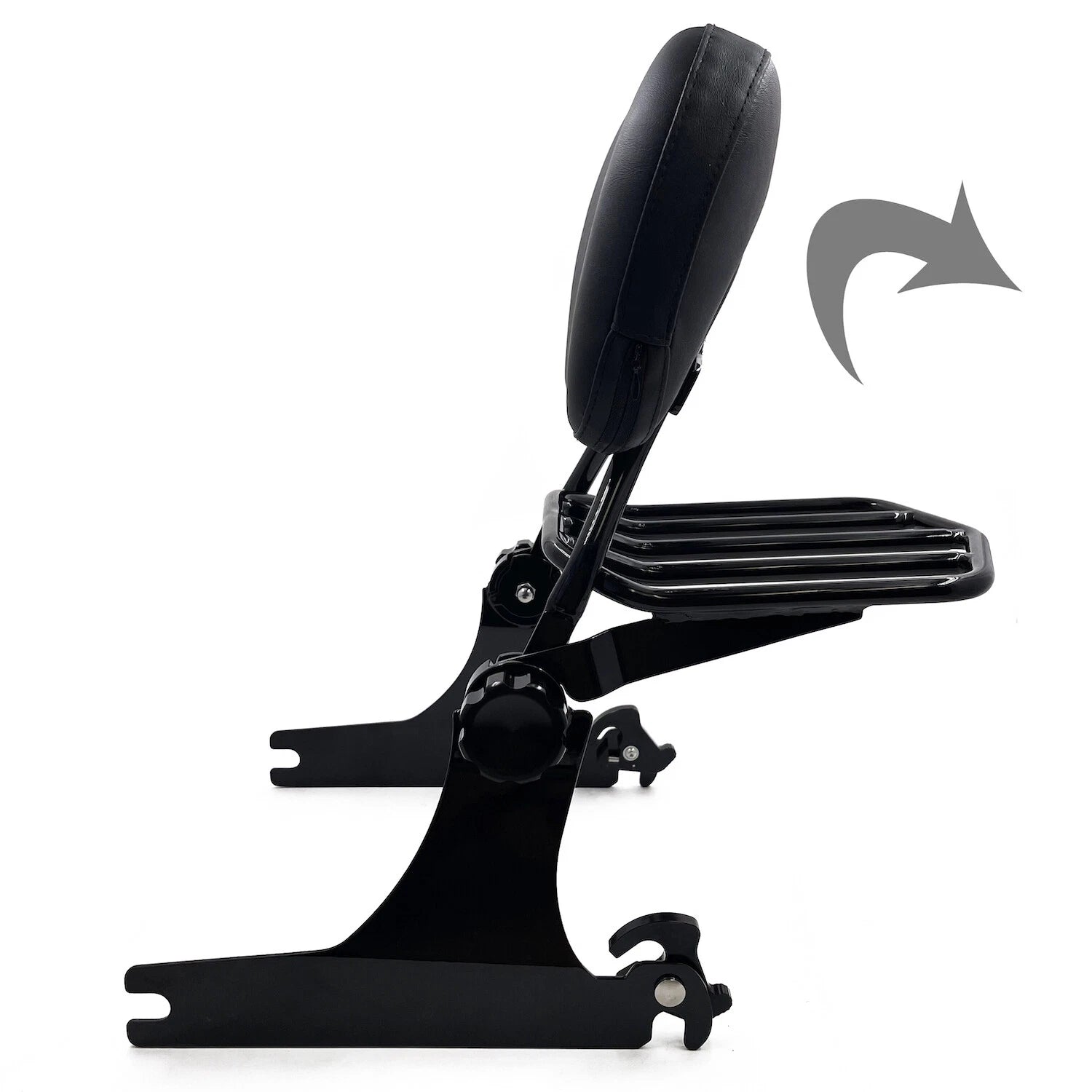 Adjustable Backrest Sissy Bar w/ Luggage Rack for Harley Dyna (2006–Present)