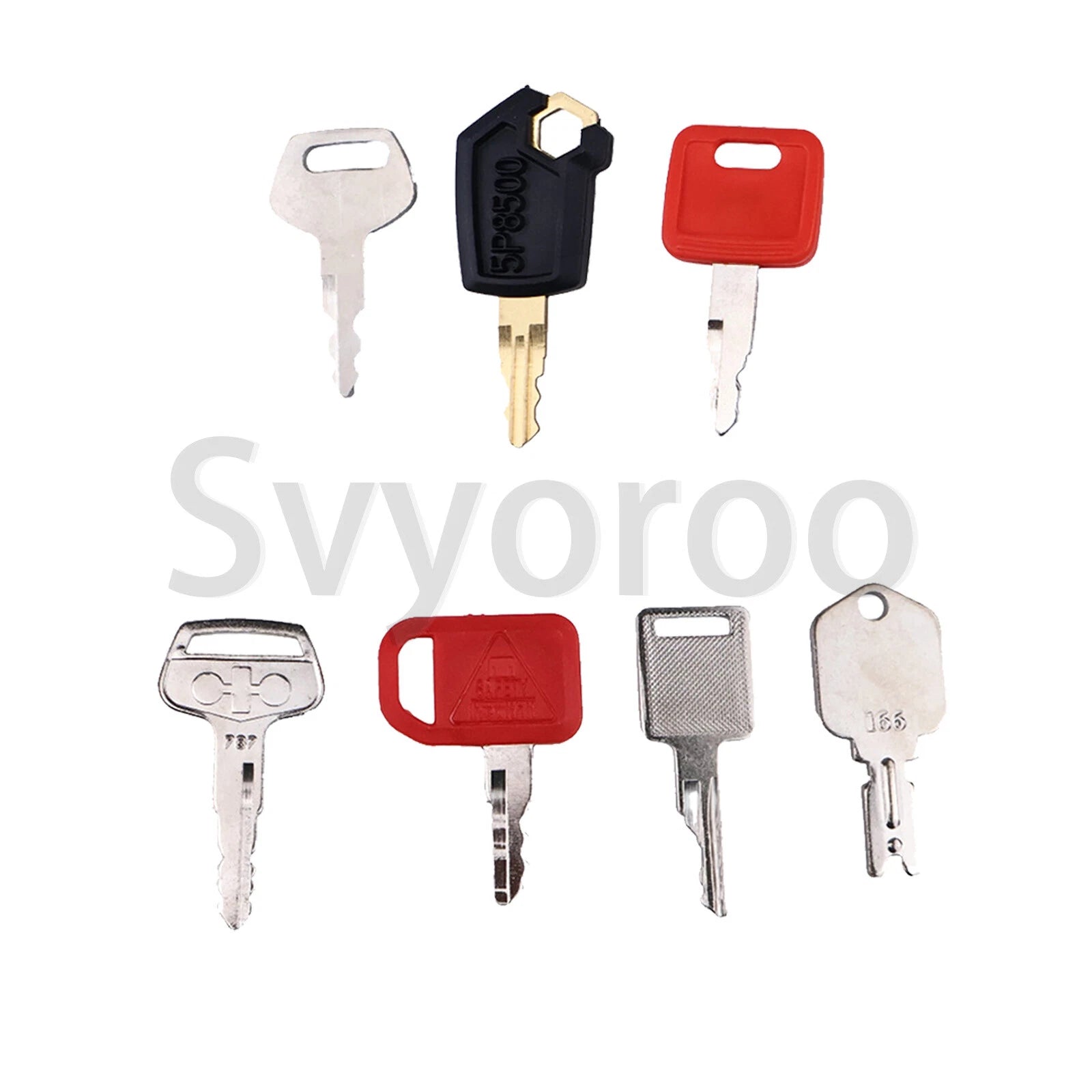 Set of 7 Ignition Keys for Case, JD, Cat, Komatsu, Bobcat Forklift