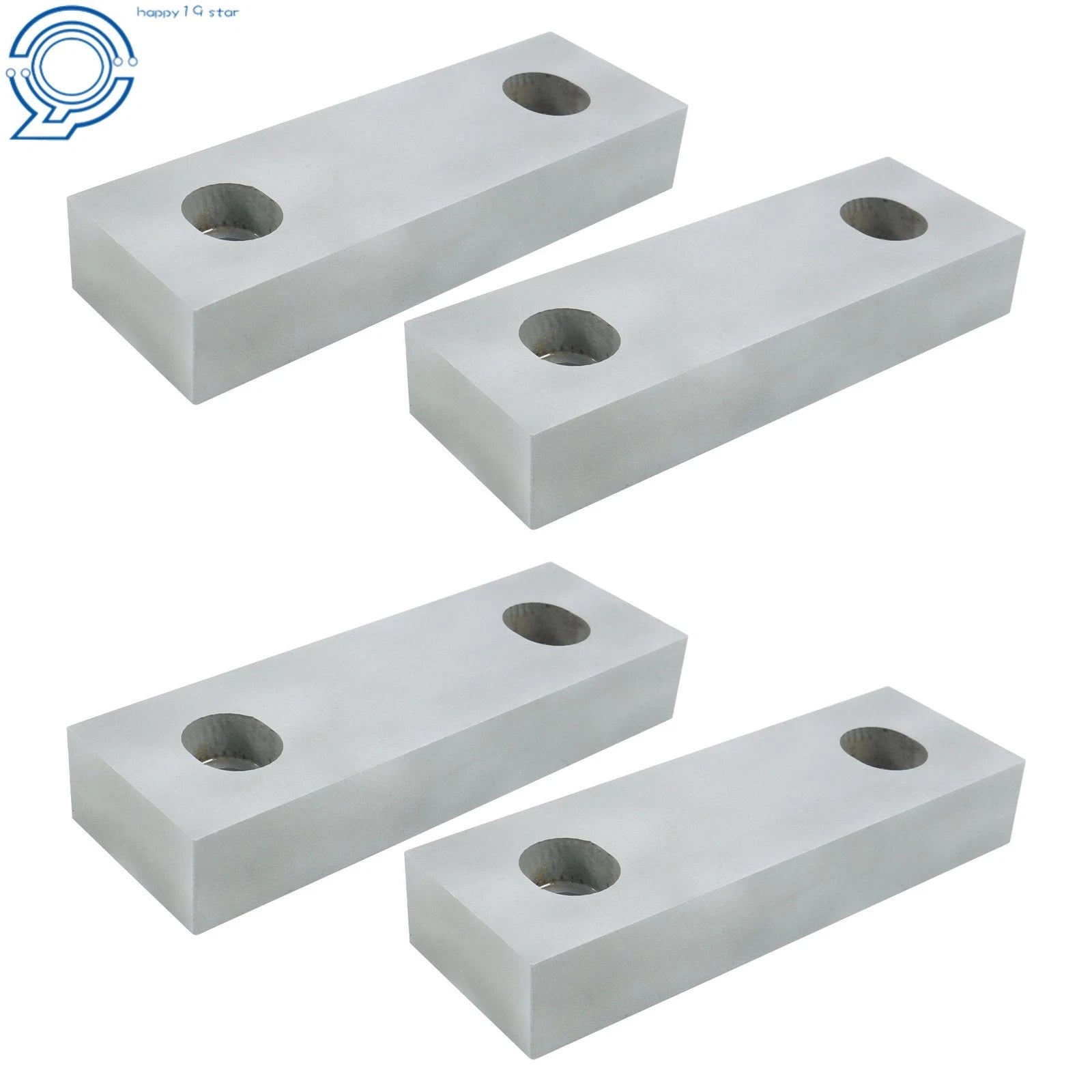 Set of 4 Reversible Aluminum Soft Jaws for 6" Vises (6" × 2" × 1")