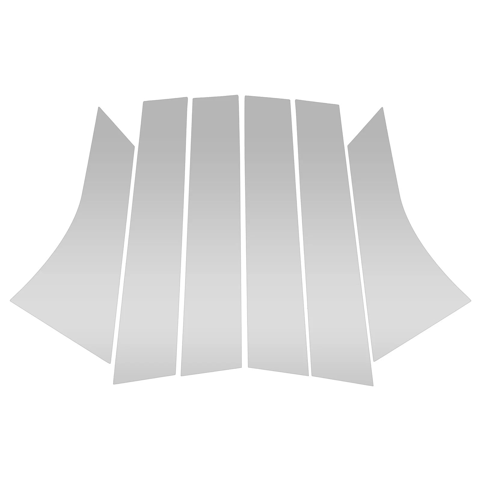 Set of 6 Door Pillar Window Trim for Ford Focus (2012–2019) Silver Tone