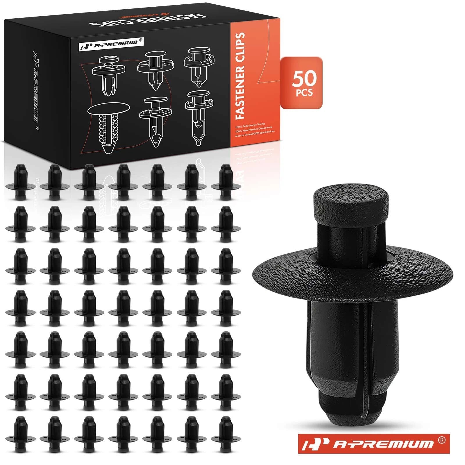50Pcs 7mm Nylon Cowl & Bumper Retainer Clips for Hyundai Kia