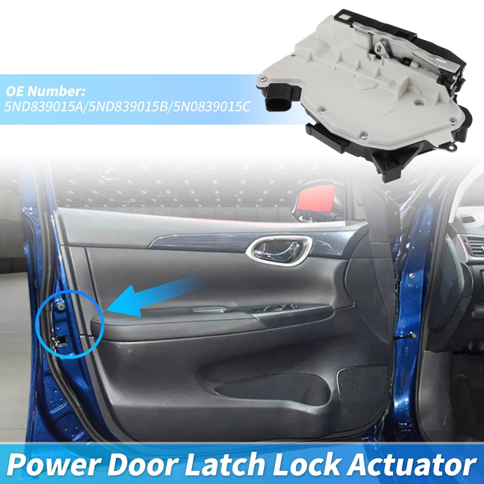 5ND839015A Rear Left Power Door Lock Actuator for Volkswagen Tiguan (2007–2018)