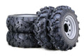 Set of 4 WANDA ATV Tires & Wheels 27x9-12 27x12-12 4-156 PCD Silver