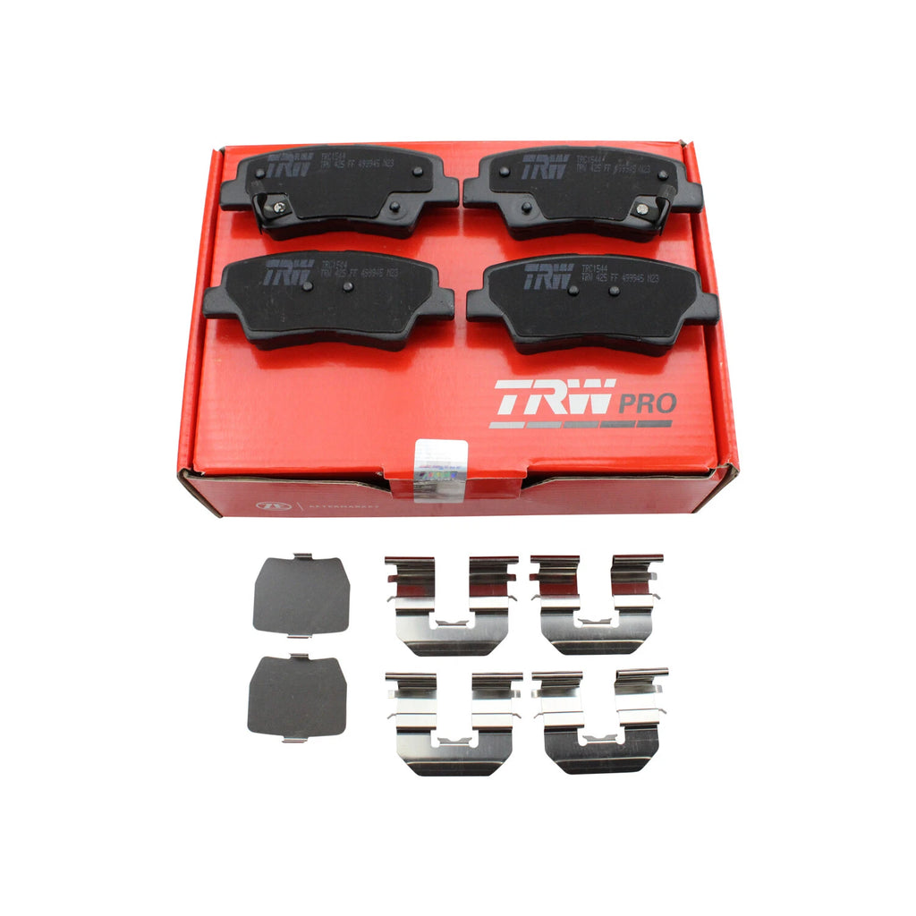 Set of 4 TRW Pro Rear Ceramic Brake Pads for Hyundai Accent Azera Elantra, Kia Optima Rio Soul