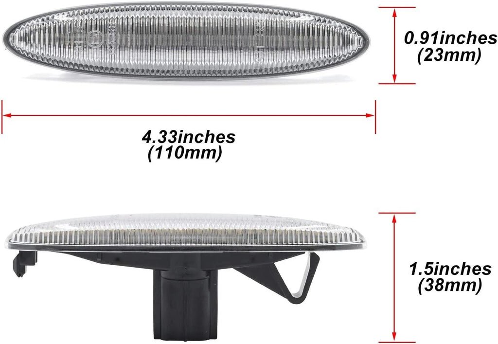 2X LED Clear Front Side Marker Indicator Lights for Toyota Camry (2006–2011)