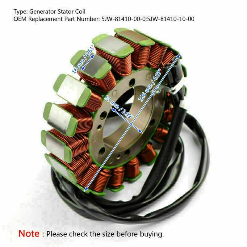 Magneto Stator Coil for Yamaha FJR1300 (2003–2005) 5JW-81410-00-00
