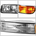 OE Style Chrome Amber Headlight Upper+Lower Lamp for GMC Sierra/Yukon (1999–2007)