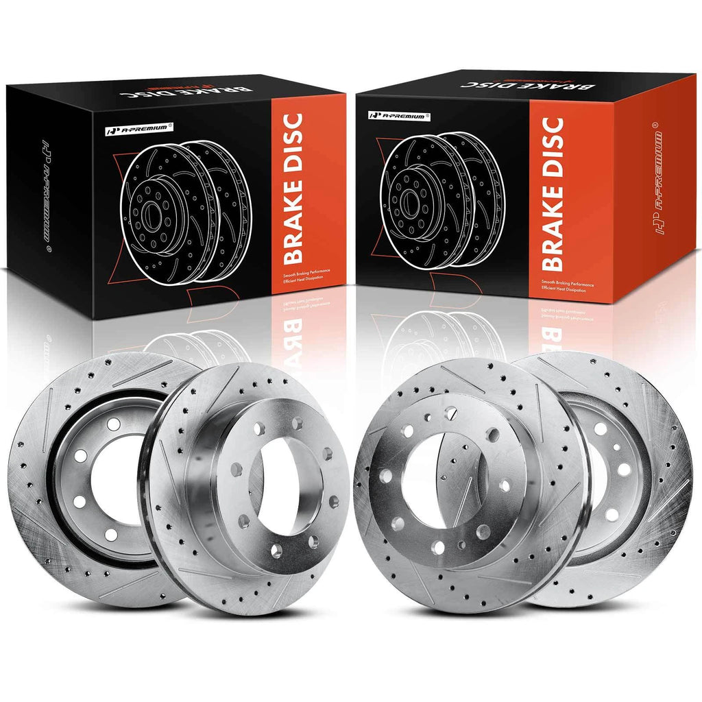 Set of 4 Drilled & Slotted Rotors for Chevy Express 2500 