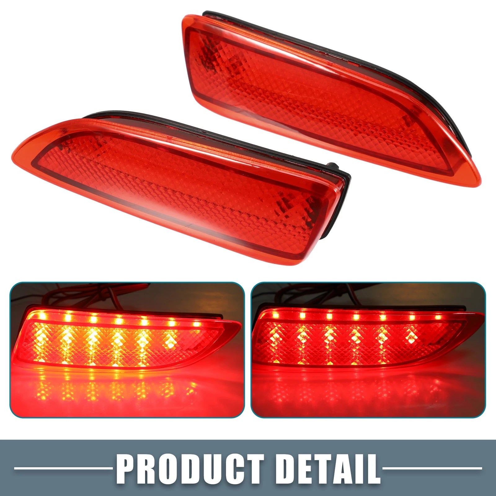 2X Rear Bumper Reflector LED Brake Tail Light 81920-02030 for Toyota Corolla (2014–2019)