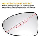 Left Side White Mirror Glass w/ Back for KIA Rio (2012–2016)