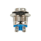 Button Switch for Circuit Control 16mm Metal Waterproof Silver