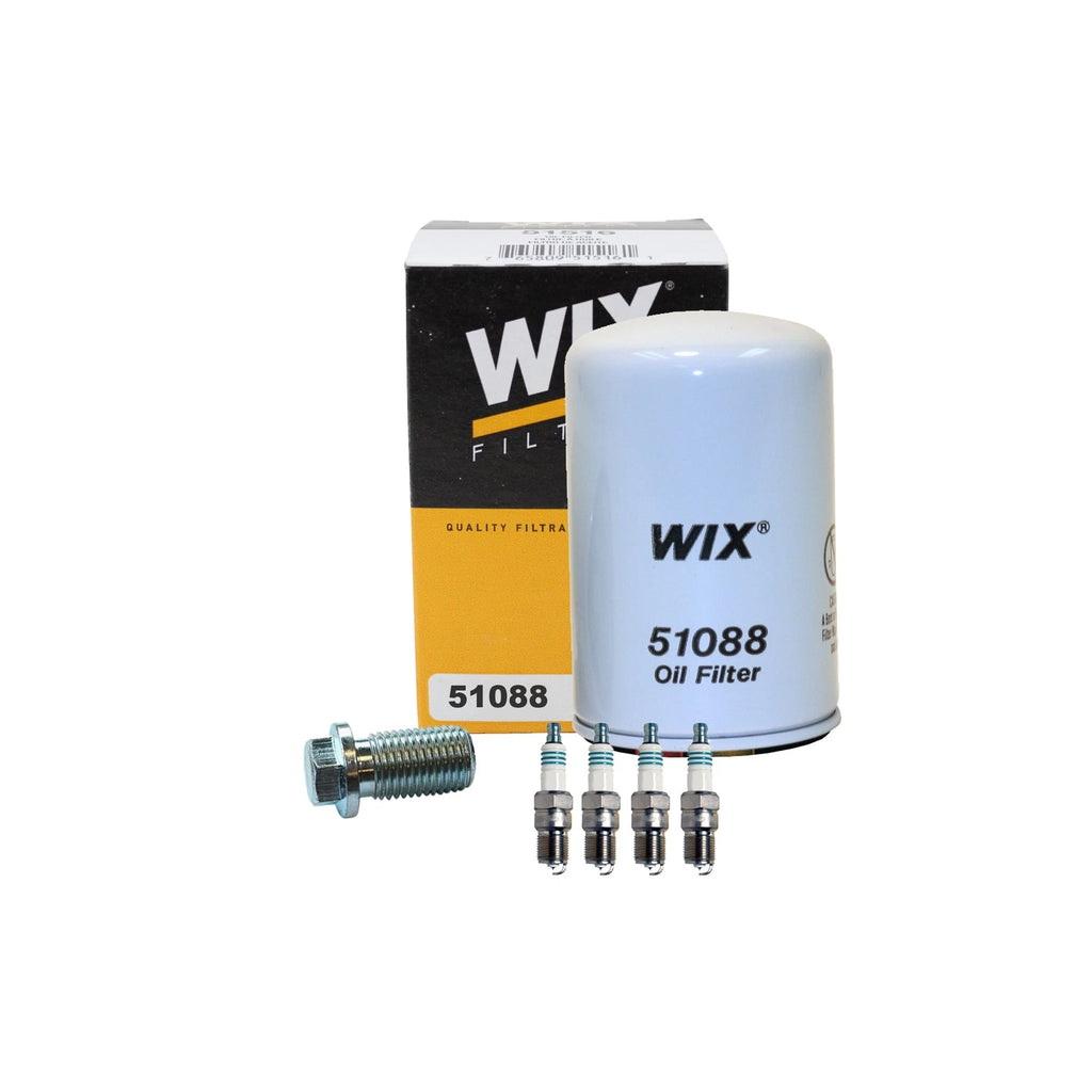 Set of 4 Iridium Power Spark Plugs & Wix Engine Oil Filter for W201 190E (1982–1993)