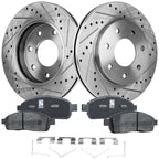 Disc Brake & Pad Kit for Ford F-150 (2004–2008) Front Cross-drilled Ceramic