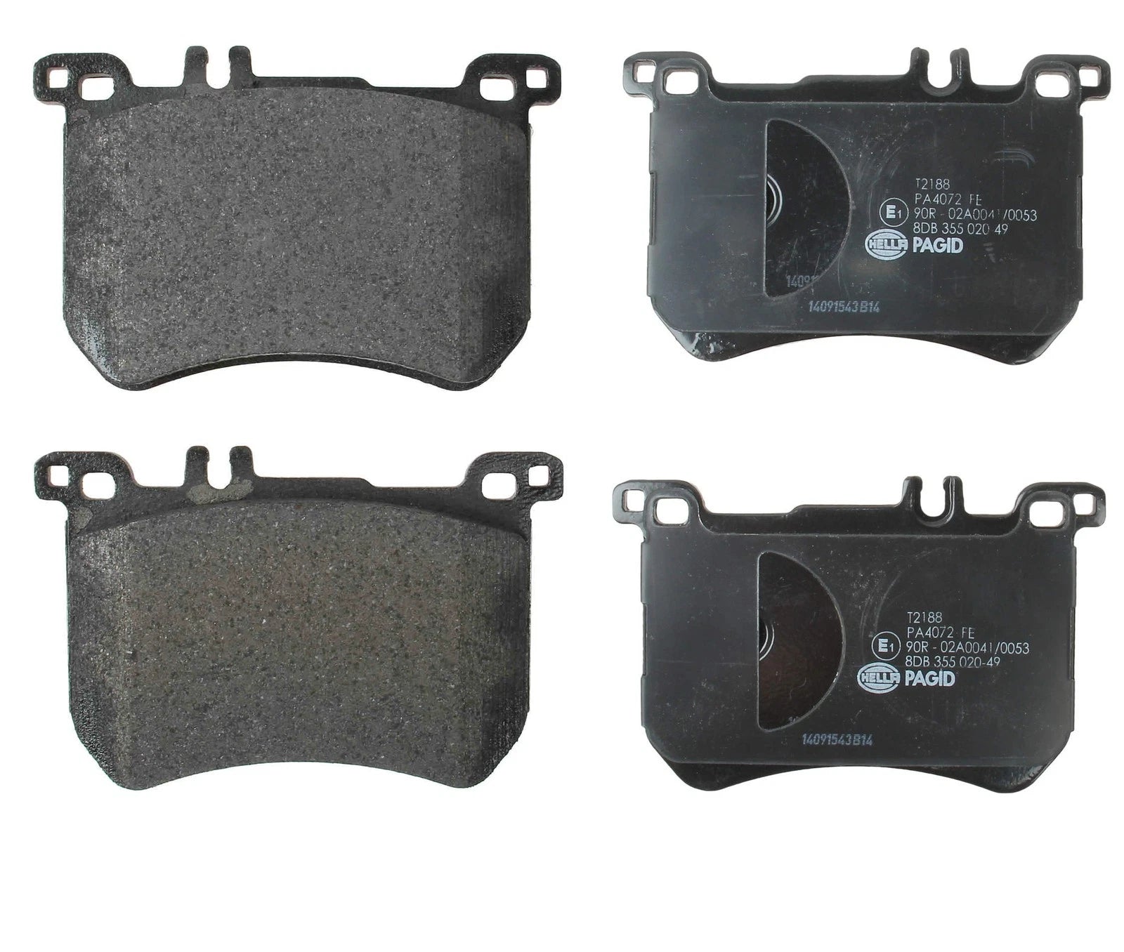 Set of 4 Front Disc Brake Pads for Mercedes-Benz SL550, SL450 (Hella Pagid 355020491)